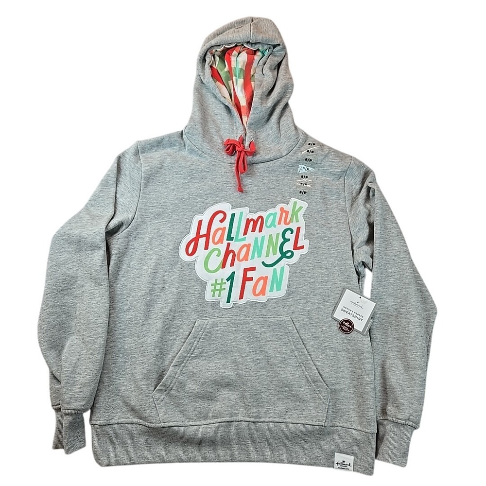 Hallmark Channel #1 Fan Women's Gray Cozy Holiday Hoodie SMALL Christmas Movies